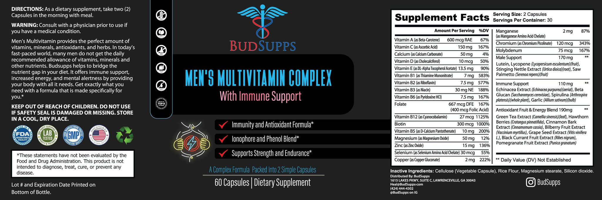 Men's multivitamin Complex (With Immune Support)